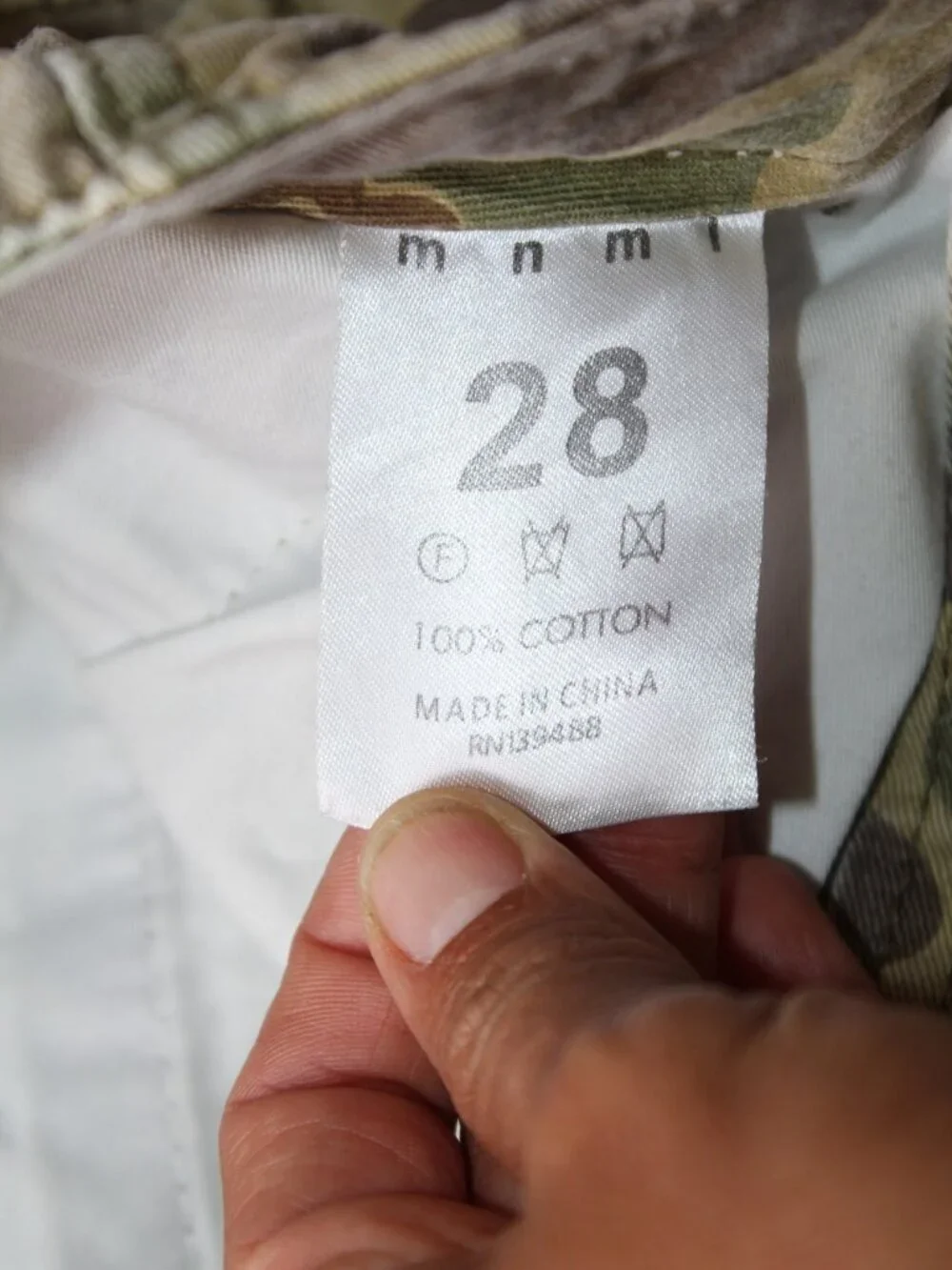 MNML Cargo Men's Pants Size W28/L29 Green Utility Camouflage Army Navy cotton